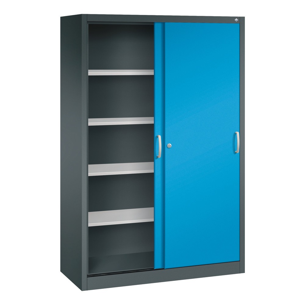 Productafbeelding nr. 3: Schuifdeurkast, 1.950 x 1.200 x 500 mm, antracietgrijs, lichtblauw