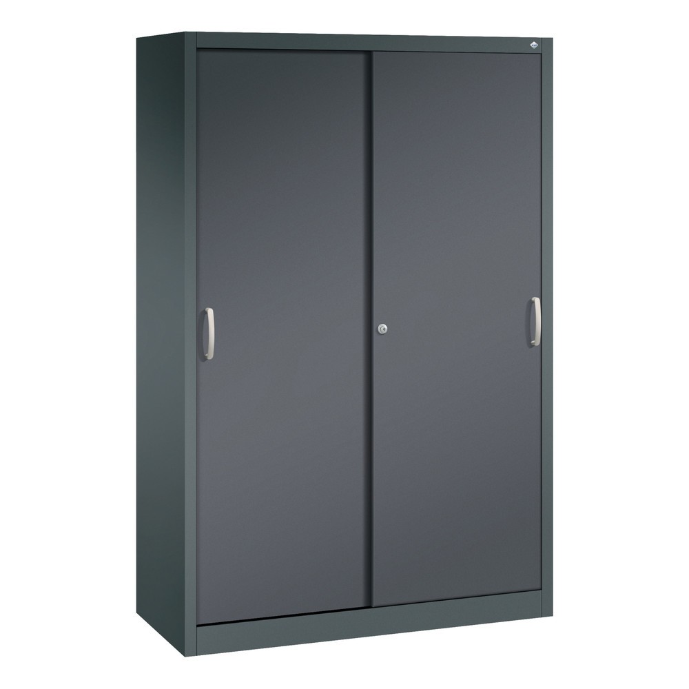 Product afbeelding: Schuifdeurkast, 1.950 x 1.200 x 500 mm, antracietgrijs, zwartgrijs