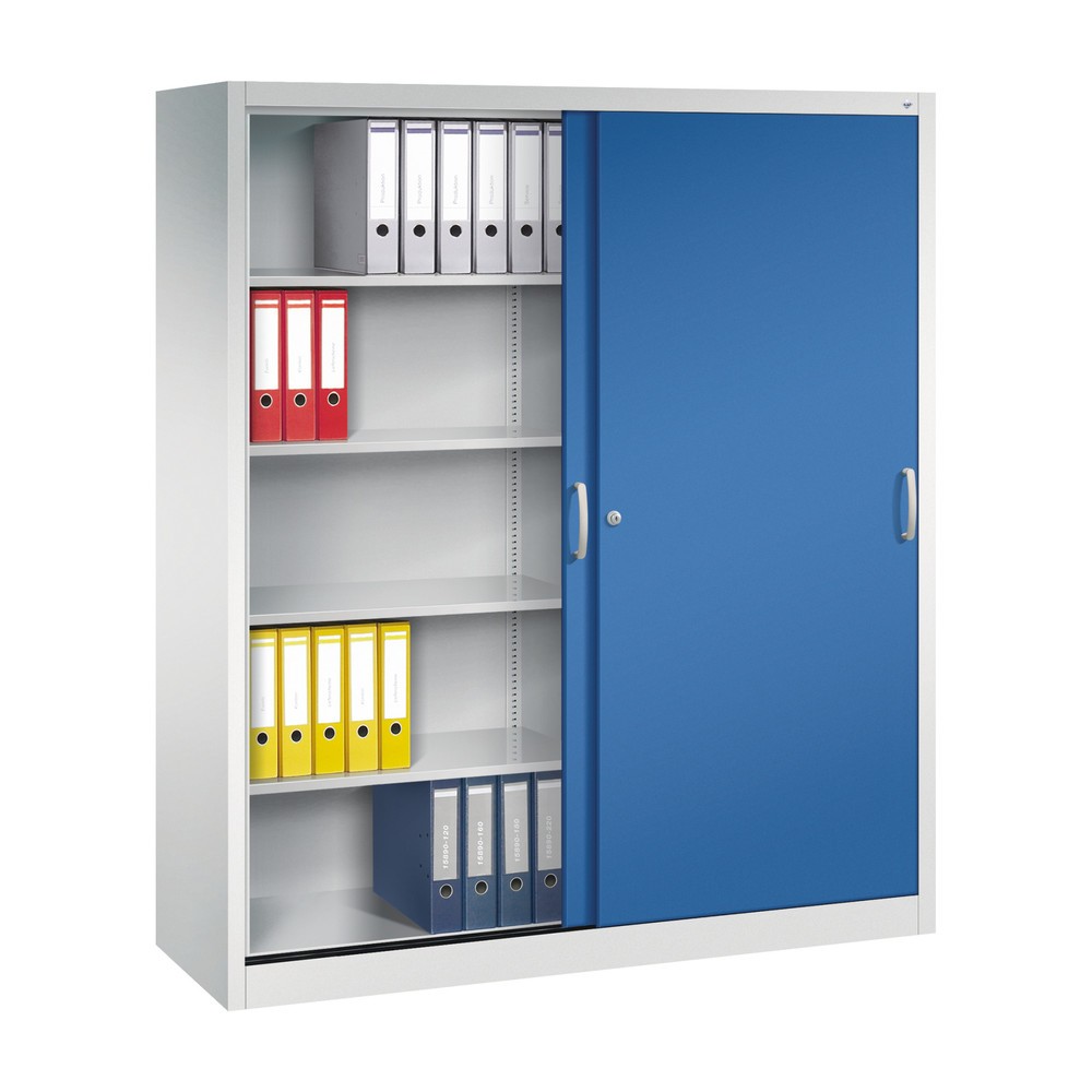Productafbeelding nr. 3: Schuifdeurkast, 1.950 x 1.600 x 500 mm, lichtgrijs, gentiaanblauw
