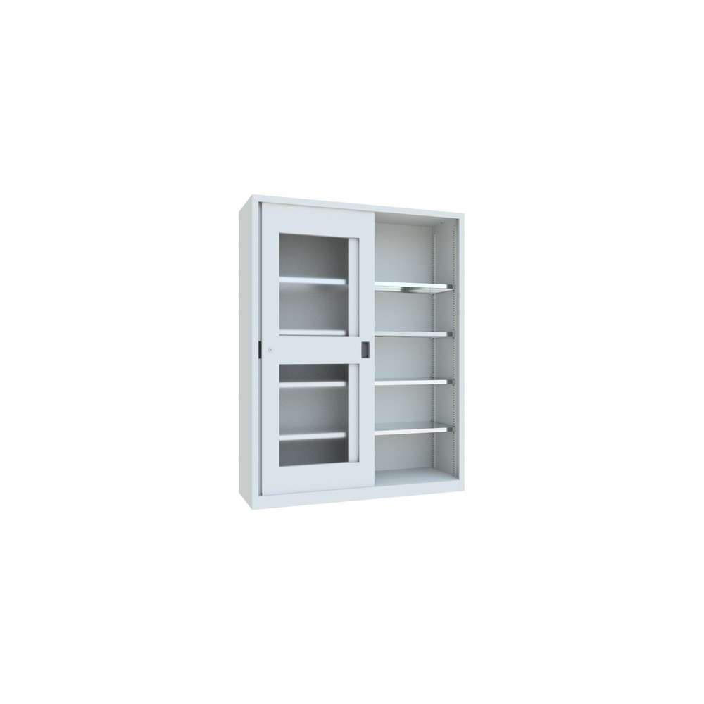Productafbeelding nr. 4: Schuifdeurkast PAVOY met kijkvensters, 8 legborden + scheidingswand, hxbxd 1.950 x 1.500 x 500 mm, lichtgrijs, lichtgrijs