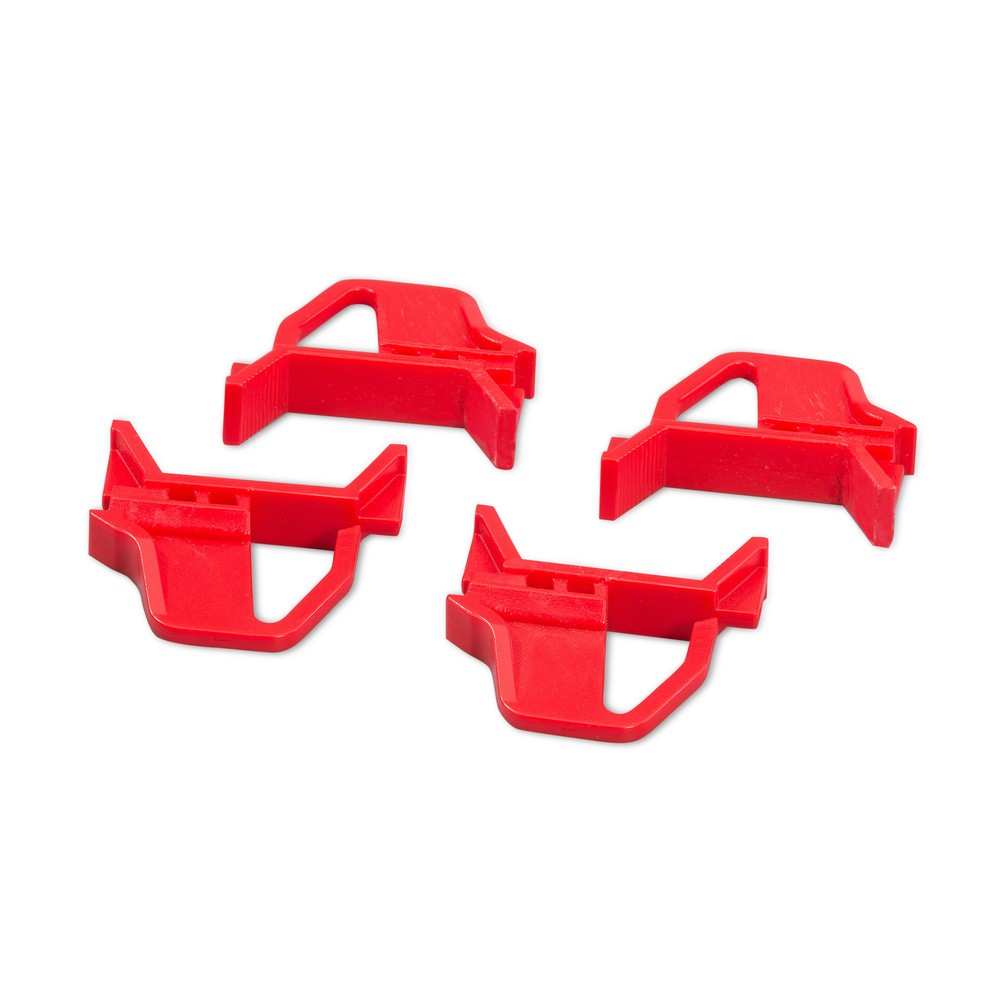 Product afbeelding: Schuifsluitingen voor euro-stapelbakken met rode/blauwe handgrepen, 4-delig, rood