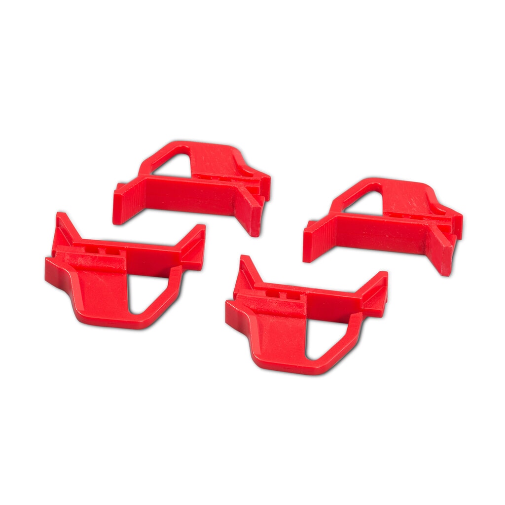 Schuifsluitingen voor euro-stapelbakken met rode/blauwe handgrepen, 4-delig, rood Product afbeelding: Schuifsluitingen voor euro-stapelbakken met rode/blauwe handgrepen, 4-delig, rood