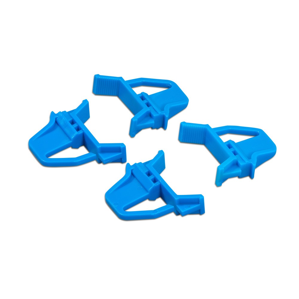 Product afbeelding: Schuifsluitingen voor euro-stapelbakken met rode/blauwe handgrepen, 4-delig, blauw