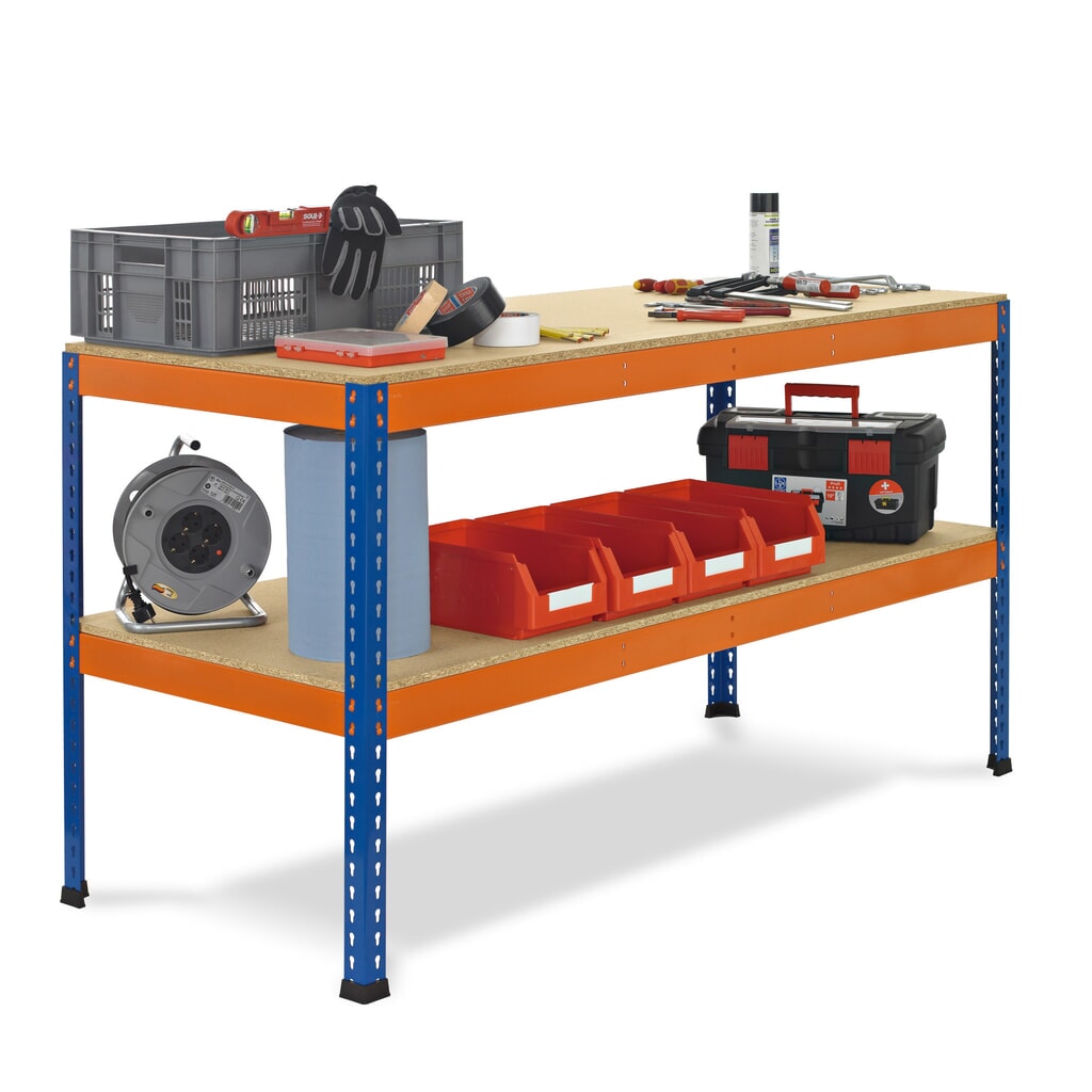 SCHULTE werktafel met 2 spaanplaten, hxbxd 990 x 1.536 x 621 mm Product afbeelding: SCHULTE werktafel met 2 spaanplaten, hxbxd 990 x 1.536 x 621 mm
