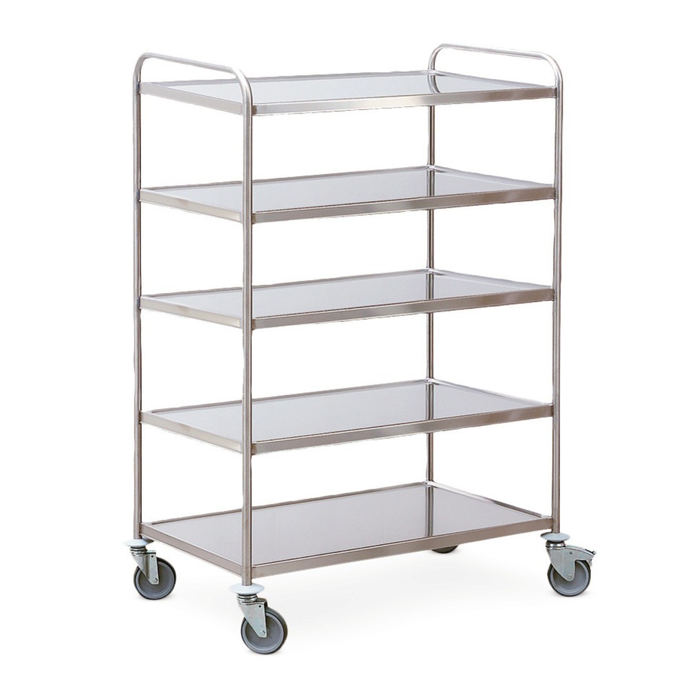 Productafbeelding nr. 1: Serveerwagen HUPFER® van roestvrijstaal, 5 etages van 800 x 500 mm