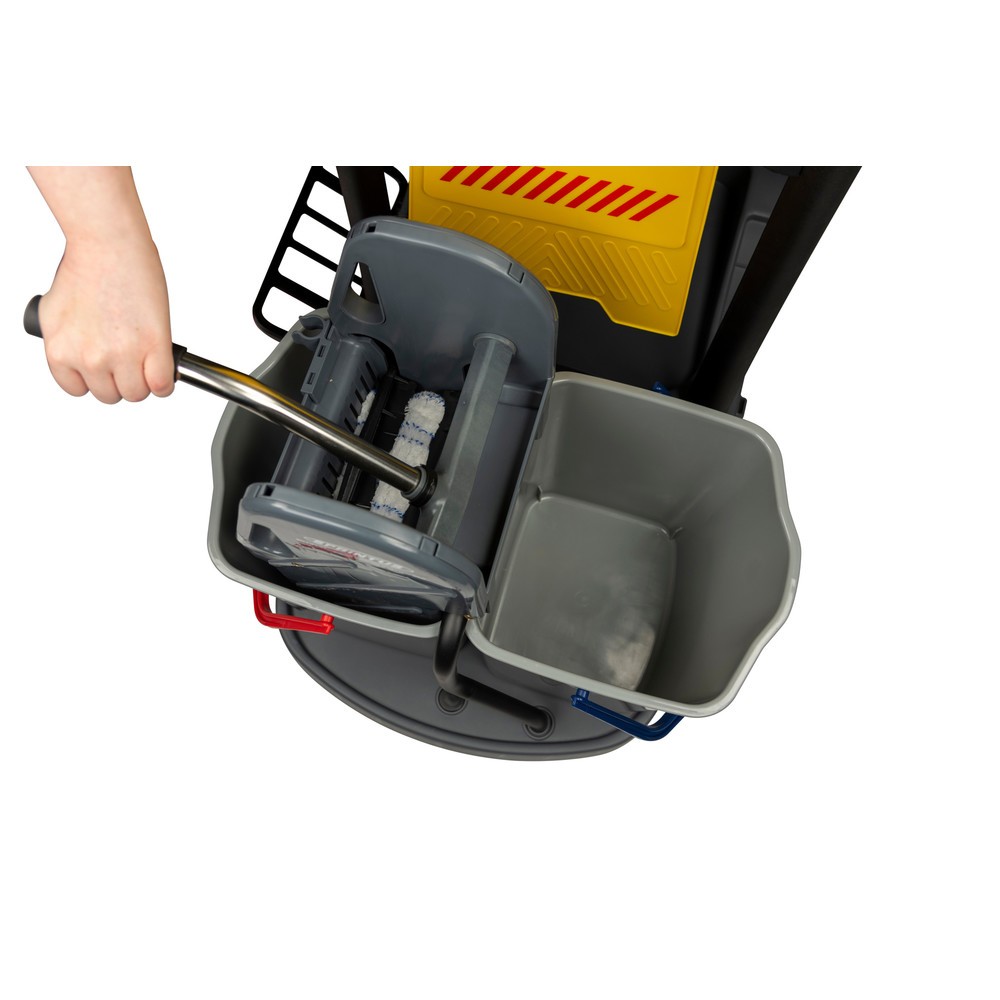 Productafbeelding nr. 2: Servicewagen set 3, emmer 2x 17 liter + 4x 4 liter, veegmop met Premium-mop 400 mm, waarschuwingsbord