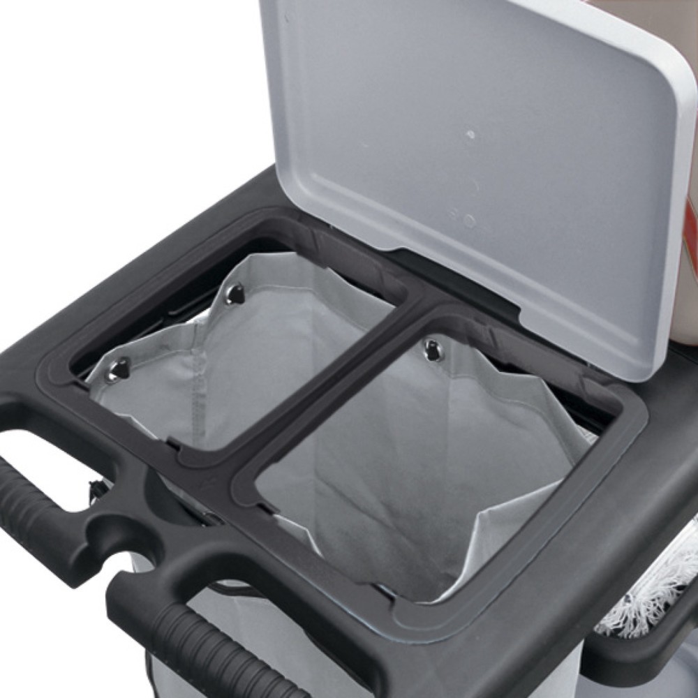 Productafbeelding nr. 3: Servicewagen set 3, emmer 2x 17 liter + 4x 4 liter, veegmop met Premium-mop 400 mm, waarschuwingsbord