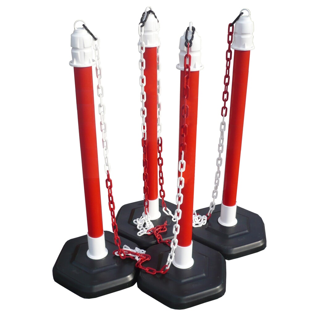 Product afbeelding: Set kettingpalen Premium, voor binnen, 4 palen rood