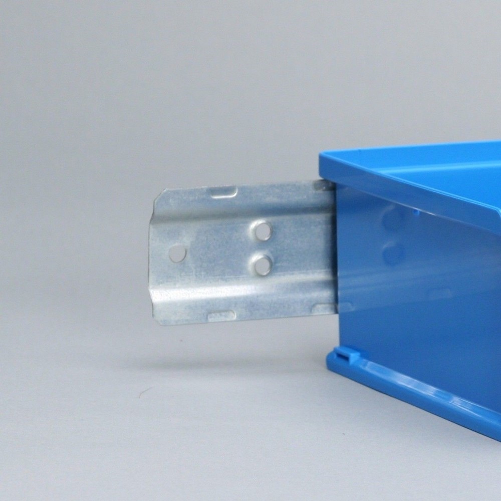 Productafbeelding nr. 3: Set magazijnbakken met draagrails, 10 blauwe bakken grootte 2