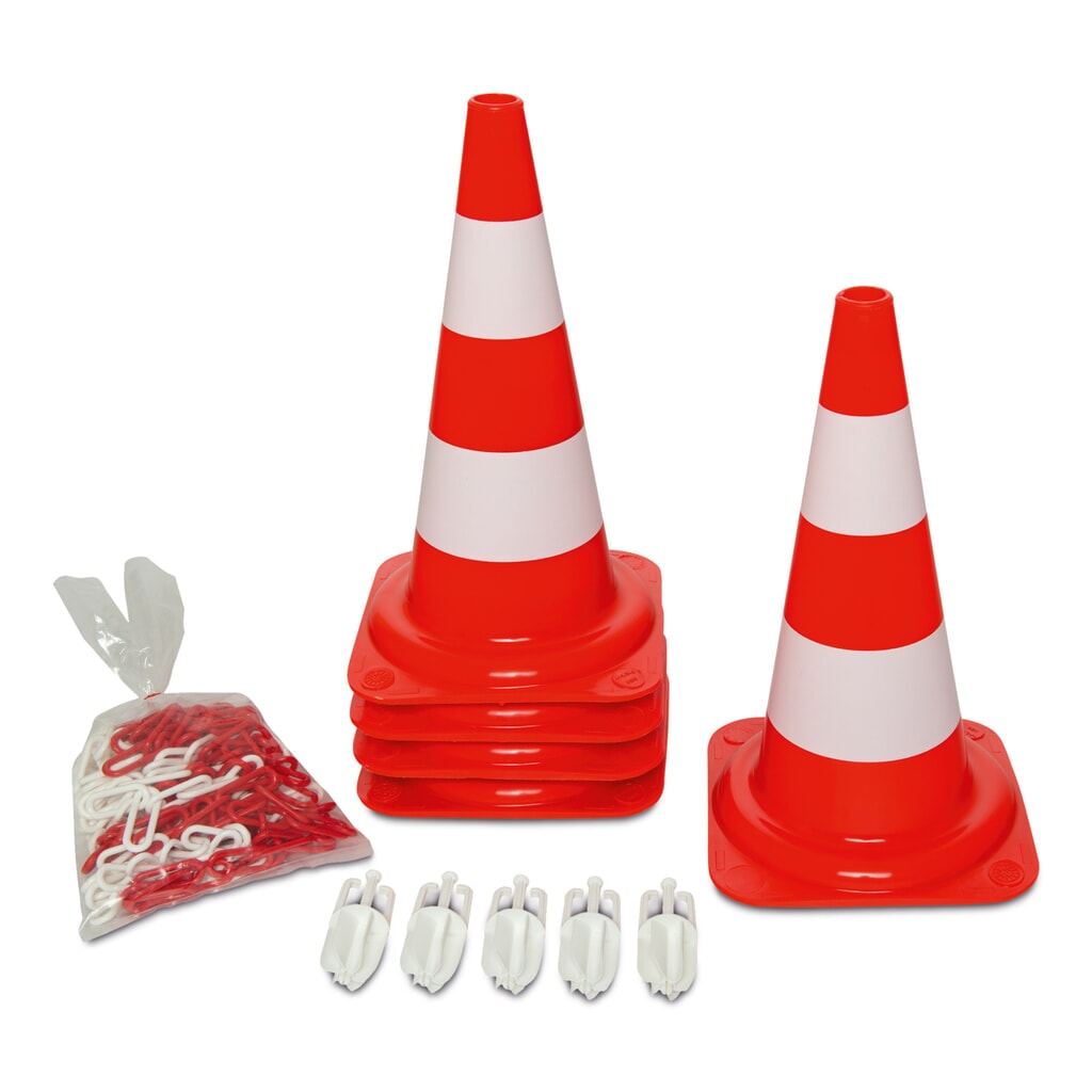 Product afbeelding: Set verkeerskegels, fluorescerend, hoogte 750 mm