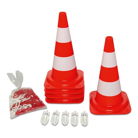 Productafbeelding nr. 1: Set verkeerskegels, fluorescerend, hoogte 500 mm