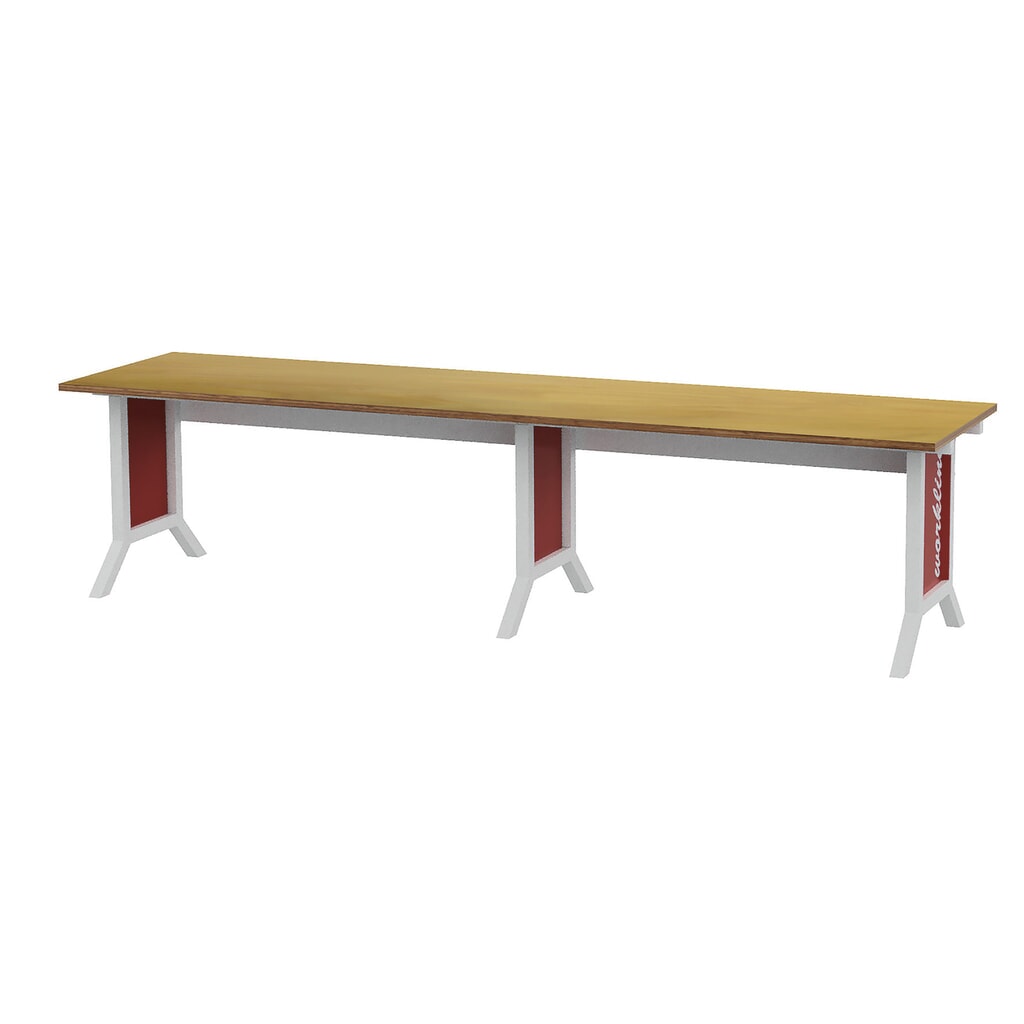 Product afbeelding: Set werkpleksysteem, 2-delig, hoogteverstelling met klemmen, robijnrood
