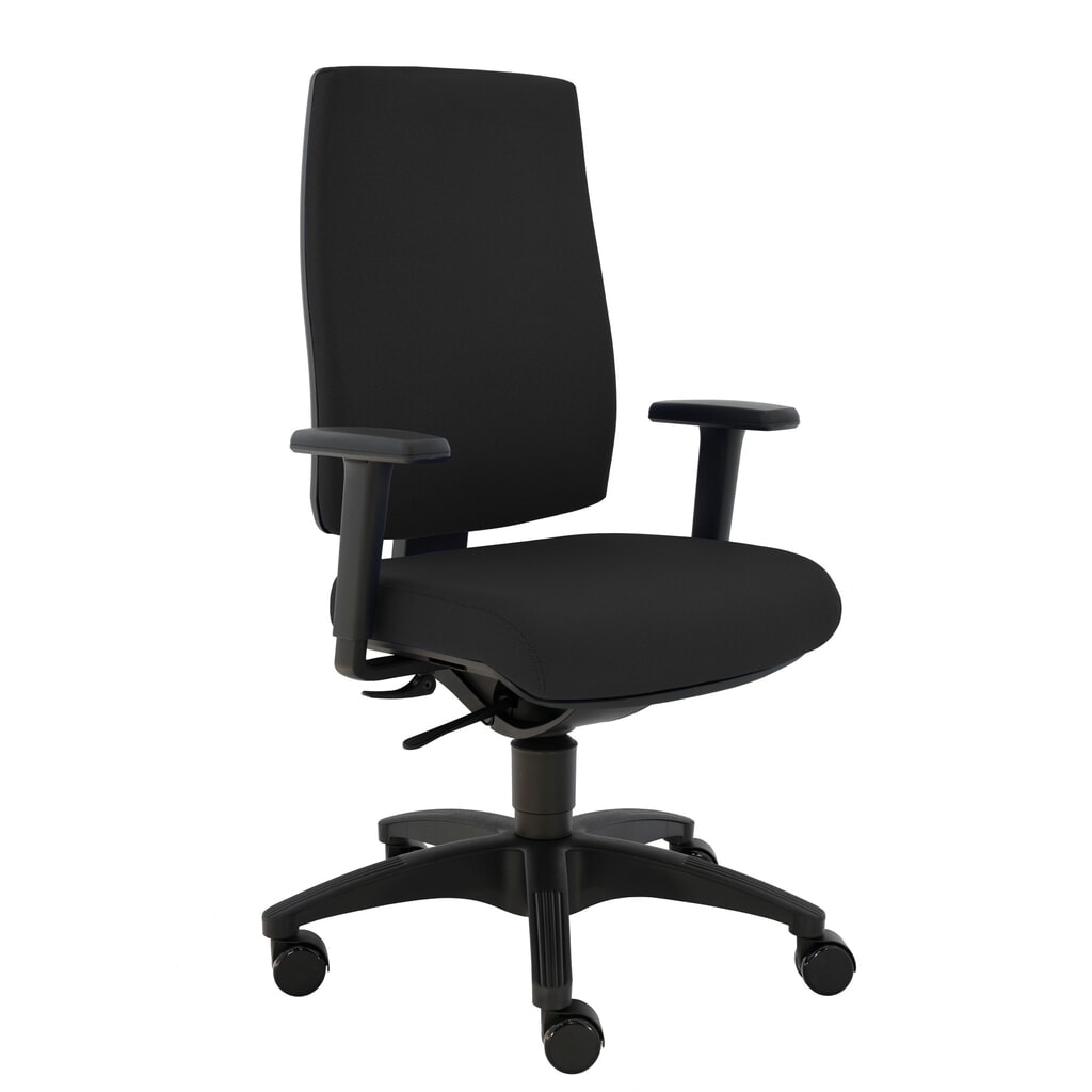 SITWELL STEIFENSAND Cebra bureaustoel, kunststof rugleuning, universele wielen, polyester, zwart Product afbeelding: SITWELL STEIFENSAND Cebra bureaustoel, kunststof rugleuning, universele wielen, polyester, zwart