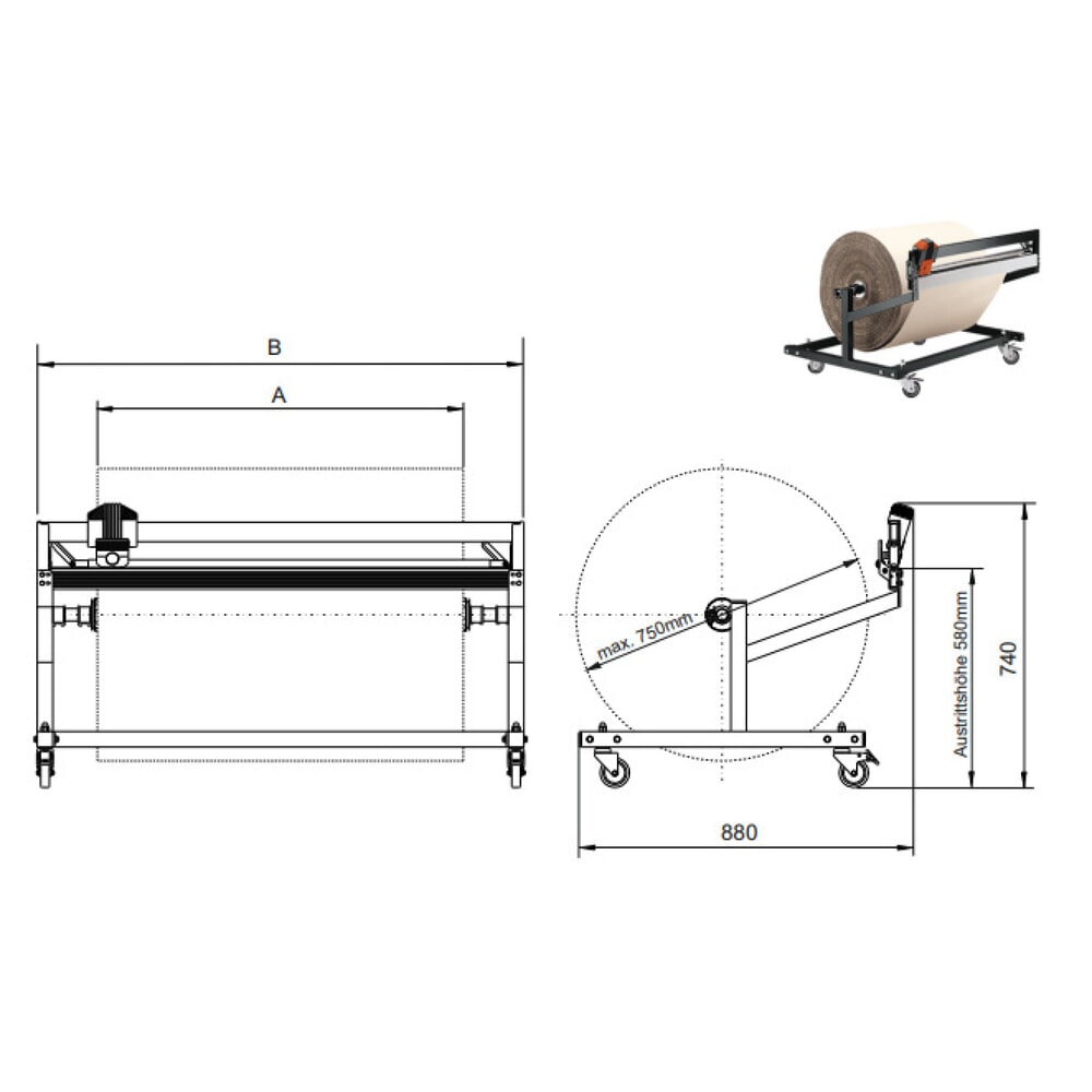 Productafbeelding nr. 3: Snijapparaat Standard voor onder de tafel, snijbreedte 1.600 mm