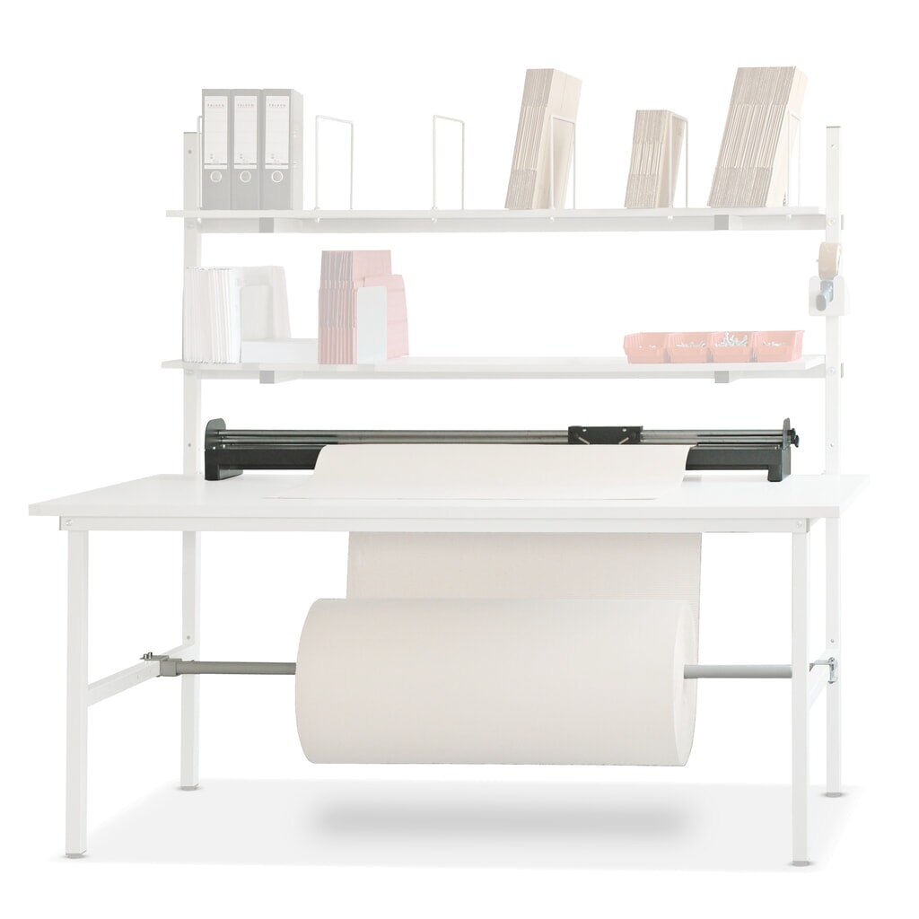 Product afbeelding: Snijvoorziening en as onder het tafelblad voor paktafel, voor breedte 1.600 mm