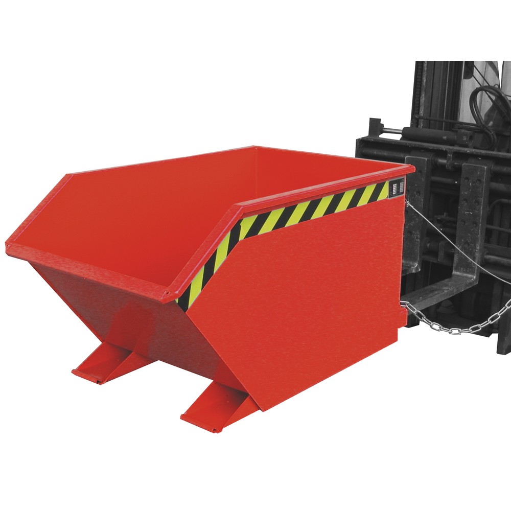 Productafbeelding nr. 1: Bauer® Scheid-kantelbak, geperforeerde tussenplaat, gelakt, volume 0,5 m³, RAL 3000 vuurrood