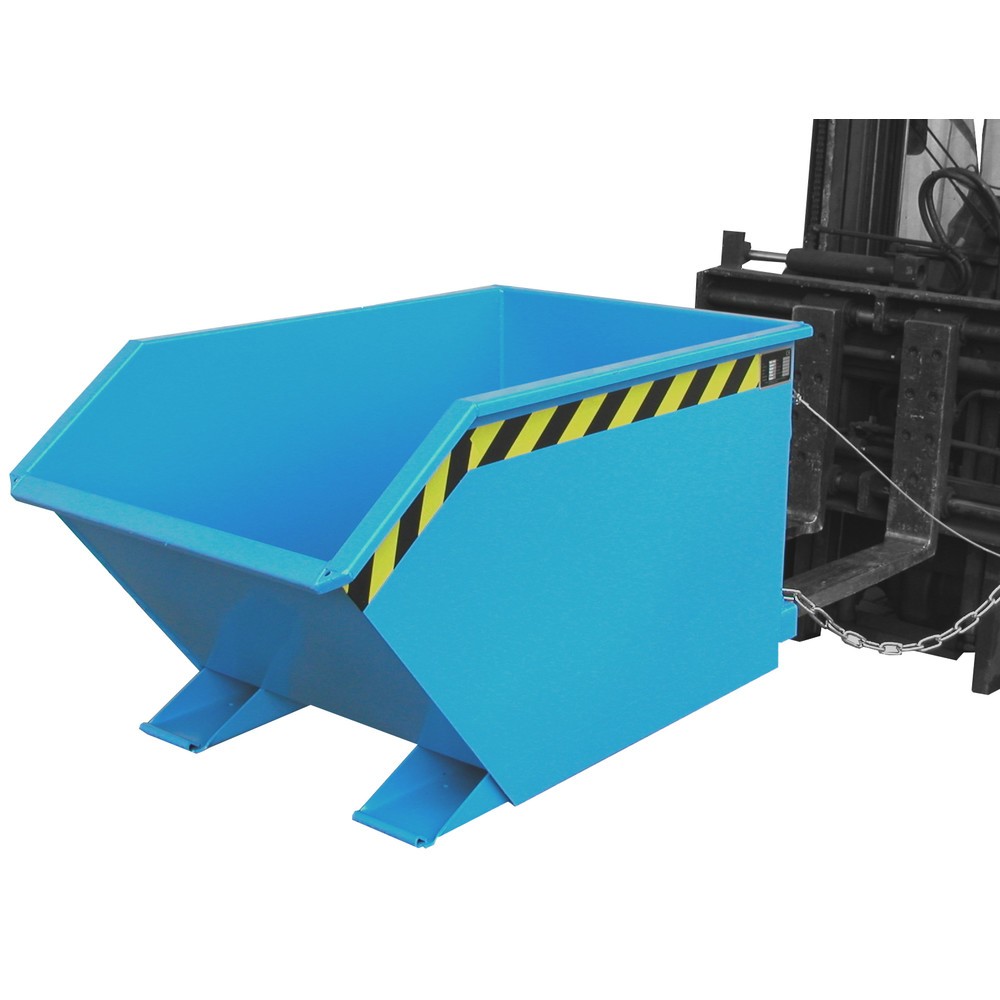 Productafbeelding nr. 1: Bauer® Scheid-kantelbak, geperforeerde tussenplaat, gelakt, volume 0,5 m³, RAL 5012 lichtblauw