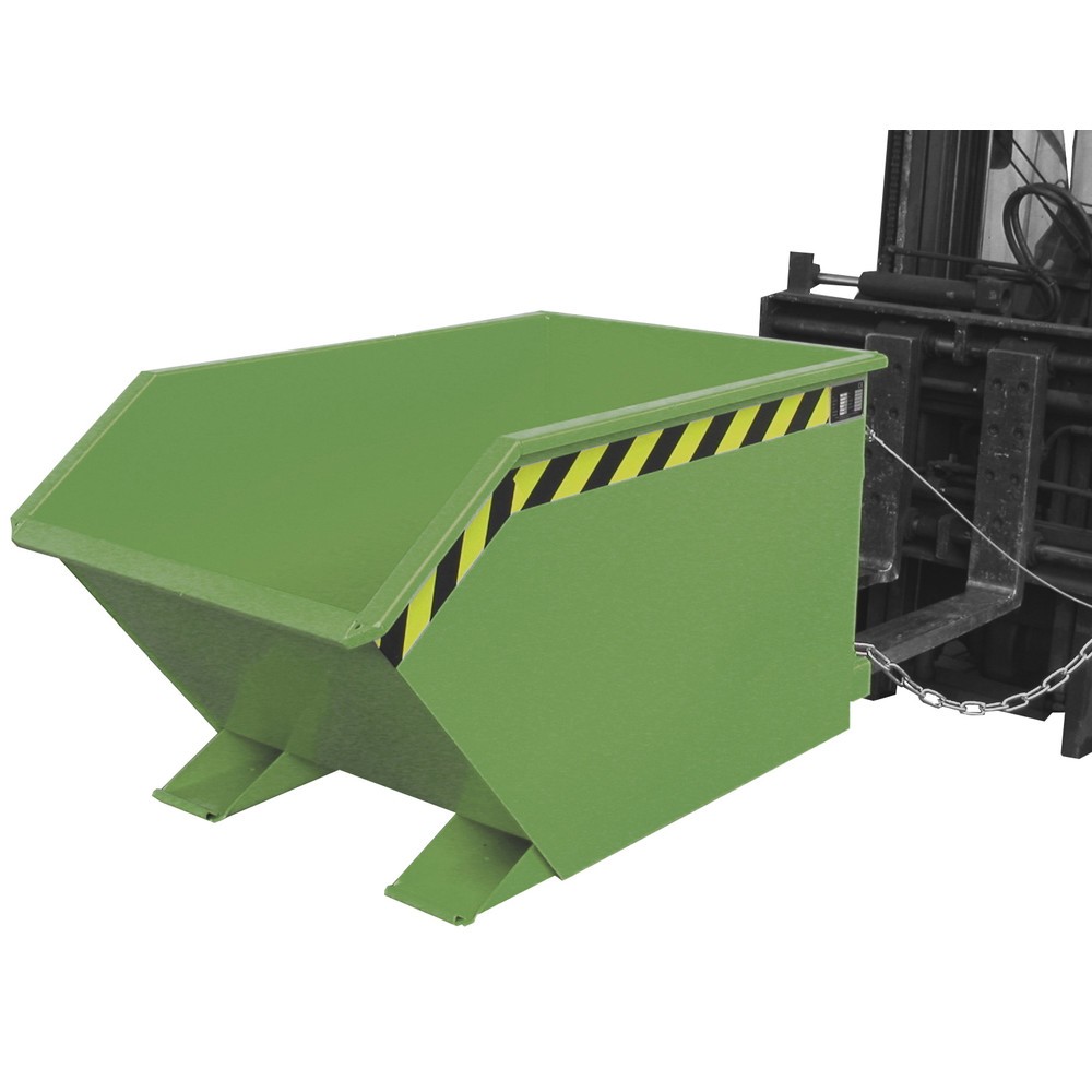 Productafbeelding nr. 1: Bauer® Scheid-kantelbak, geperforeerde tussenplaat, gelakt, volume 0,5 m³, RAL 6011 resedagroen