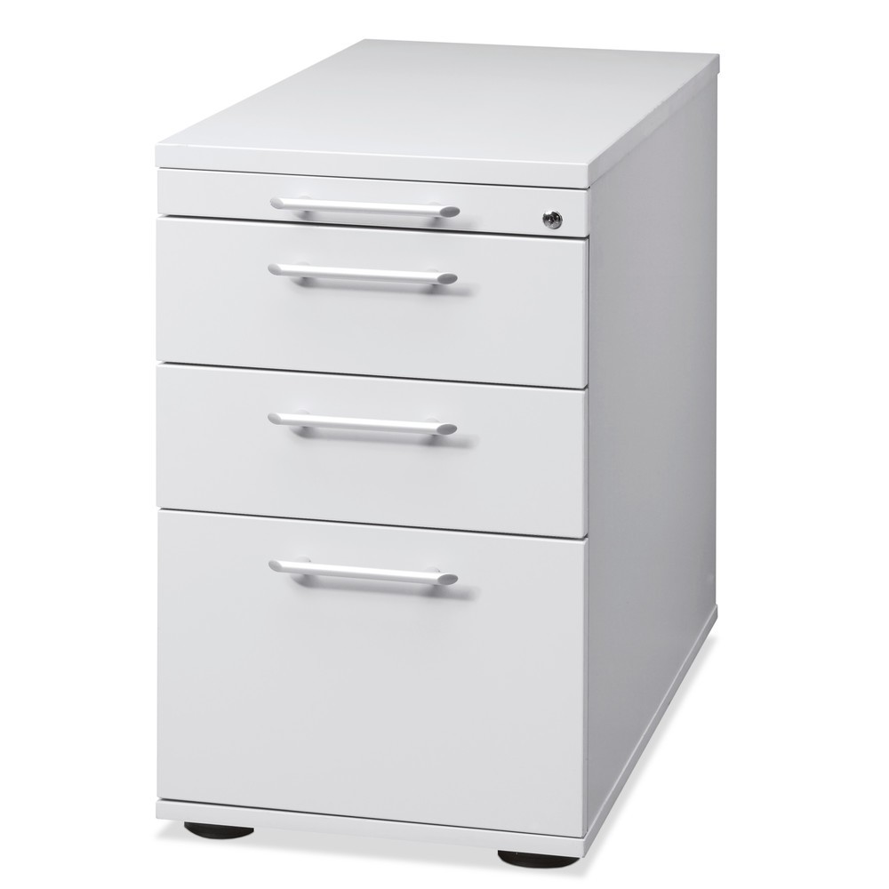 Product afbeelding: Staand ladeblok Solid met hangmappen + 3 lades met kunststof greep, lichtgrijs