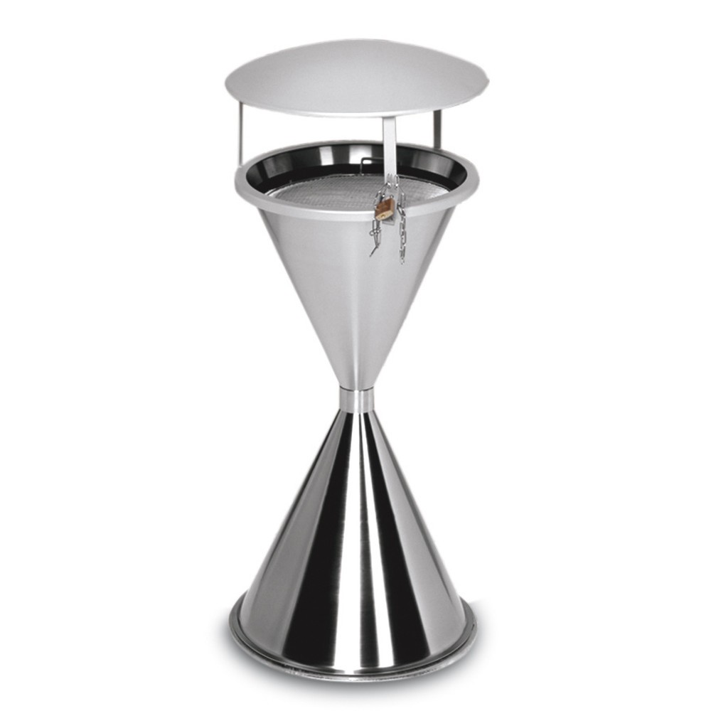 Product afbeelding: Staande asbak VAR®, van roestvast staal, met dak, incl. montagemateriaal