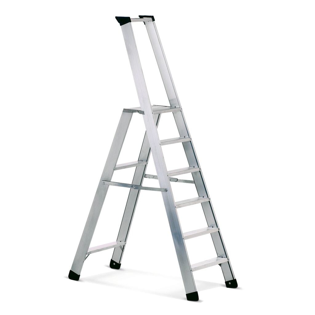 Product afbeelding: Staande sportladder Seventec 311 met veiligheidsplatform, 3 treden