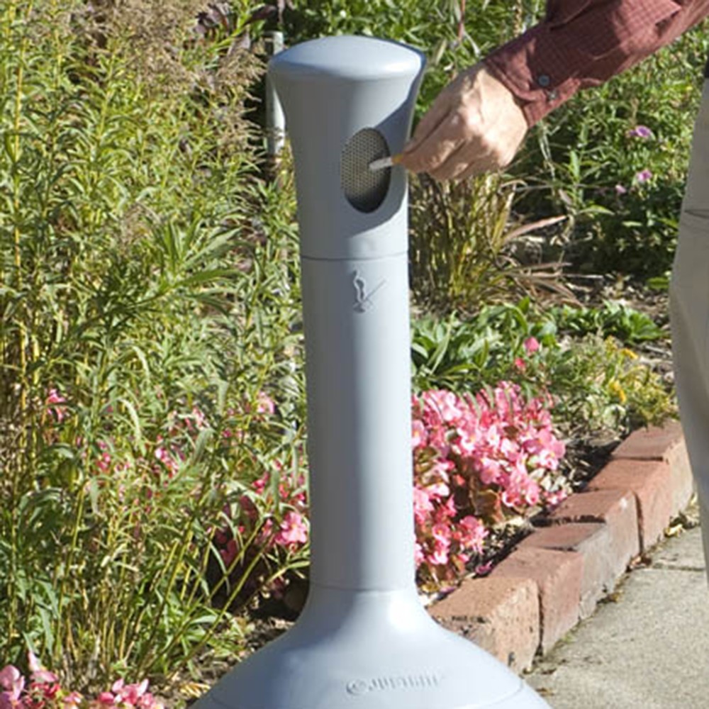 Productafbeelding nr. 2: Staande veiligheidsasbak Justrite® Premium, vuurdovend, 15 liter, grijs