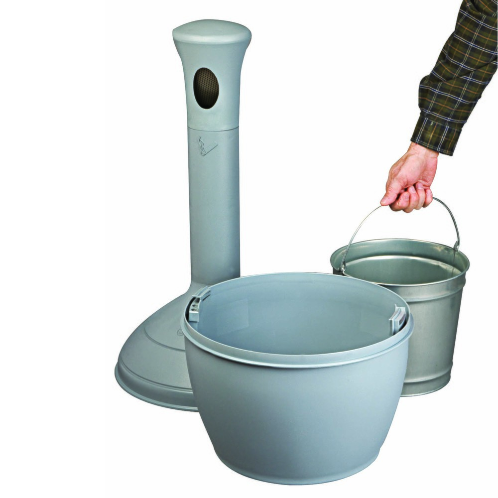 Productafbeelding nr. 4: Staande veiligheidsasbak Justrite® Premium, vuurdovend, 15 liter, grijs