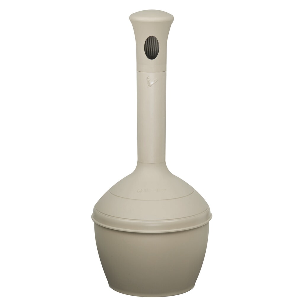 Staande veiligheidsasbak Justrite® Premium, vuurdovend, 15 liter, beige Product afbeelding: Staande veiligheidsasbak Justrite® Premium, vuurdovend, 15 liter, beige