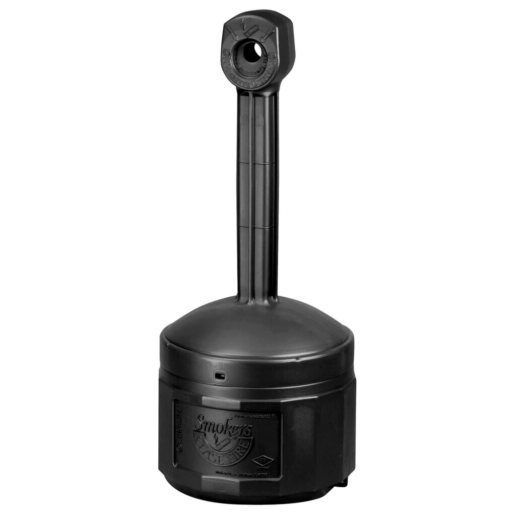 Staande veiligheidsasbak Justrite®, vuurdovend, 15 liter, zwart Product afbeelding: Staande veiligheidsasbak Justrite®, vuurdovend, 15 liter, zwart