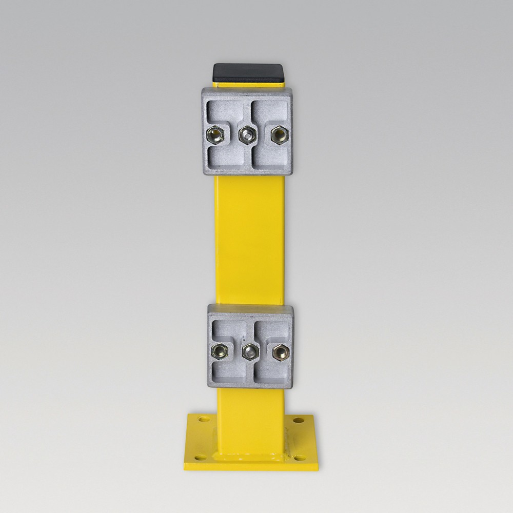 Product afbeelding: Staander voor vangrails C-profiel, buitengebruik, hoogte 465 mm, geel