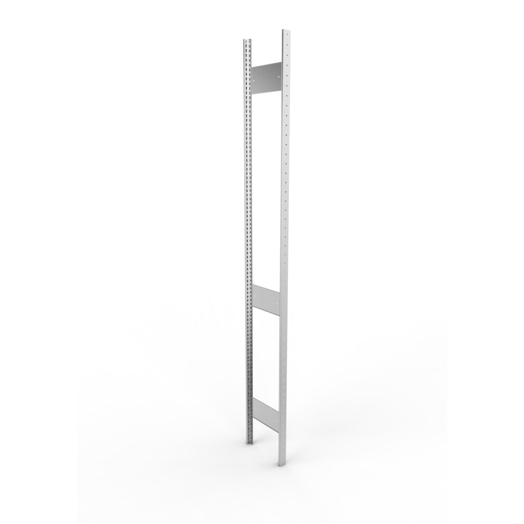 Staanderframe voor legbordstelling META, geclincht, 2 tussenruimten, hxb 2.500 x 300 mm, verzinkt Product afbeelding: Staanderframe voor legbordstelling META, geclincht, 2 tussenruimten, hxb 2.500 x 300 mm, verzinkt