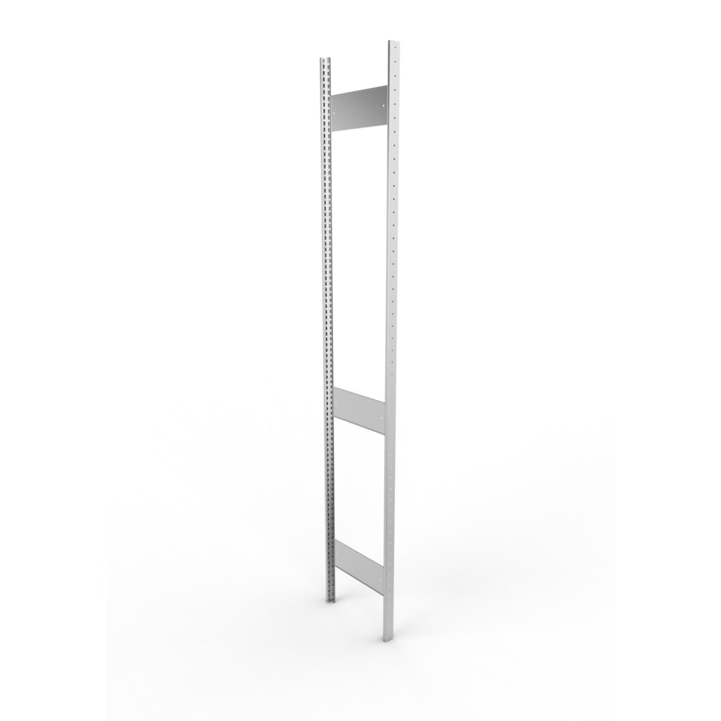 Product afbeelding: Staanderframe voor legbordstelling META, geclincht, 2 tussenruimten, hxb 2.000 x 600 mm, verzinkt