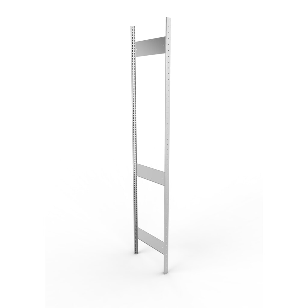 Staanderframe voor legbordstelling META, geclincht, 2 tussenruimten, hxb 2.500 x 500 mm, verzinkt Product afbeelding: Staanderframe voor legbordstelling META, geclincht, 2 tussenruimten, hxb 2.500 x 500 mm, verzinkt