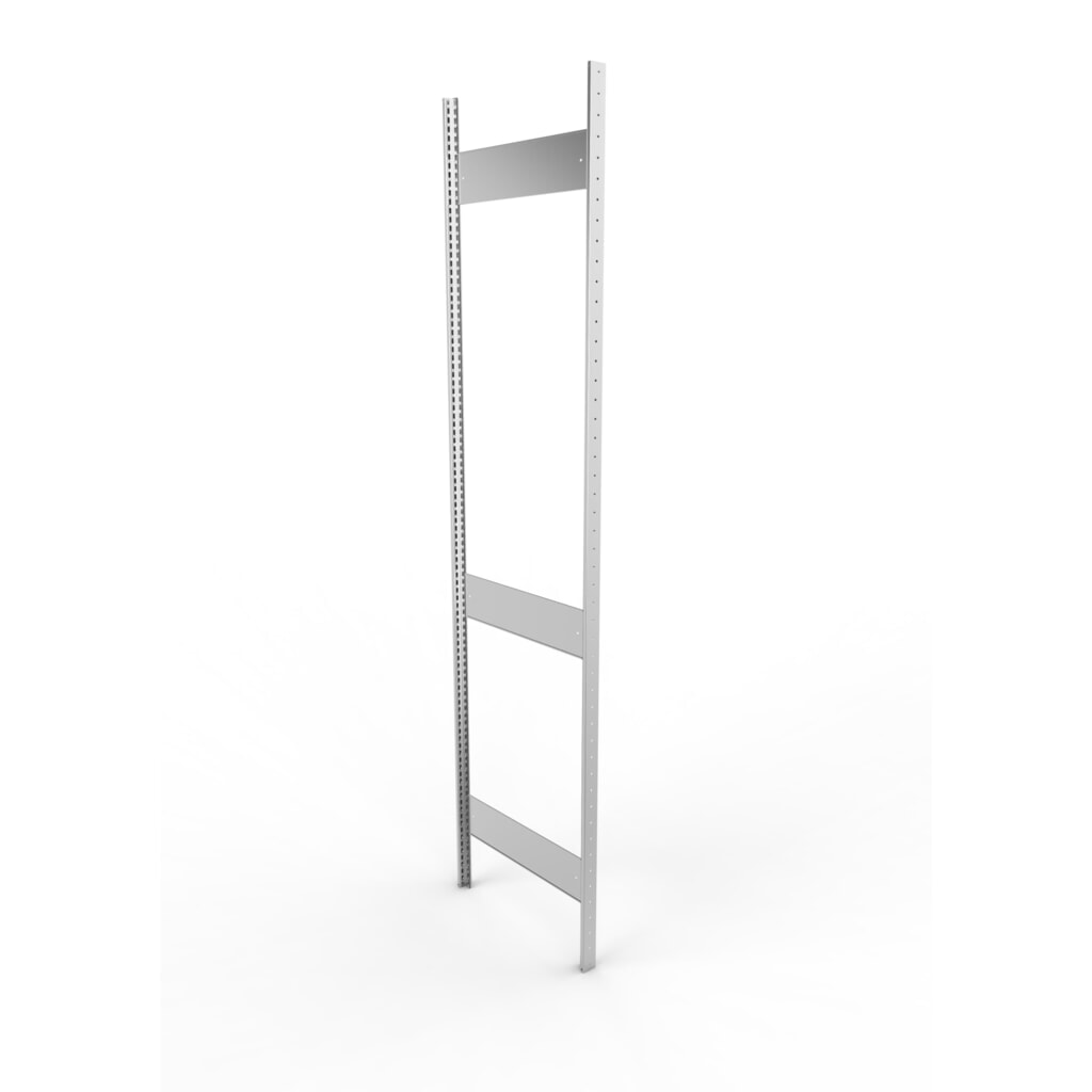 Staanderframe voor legbordstelling META, geclincht, 2 tussenruimten, hxb 2.500 x 600 mm, verzinkt Product afbeelding: Staanderframe voor legbordstelling META, geclincht, 2 tussenruimten, hxb 2.500 x 600 mm, verzinkt