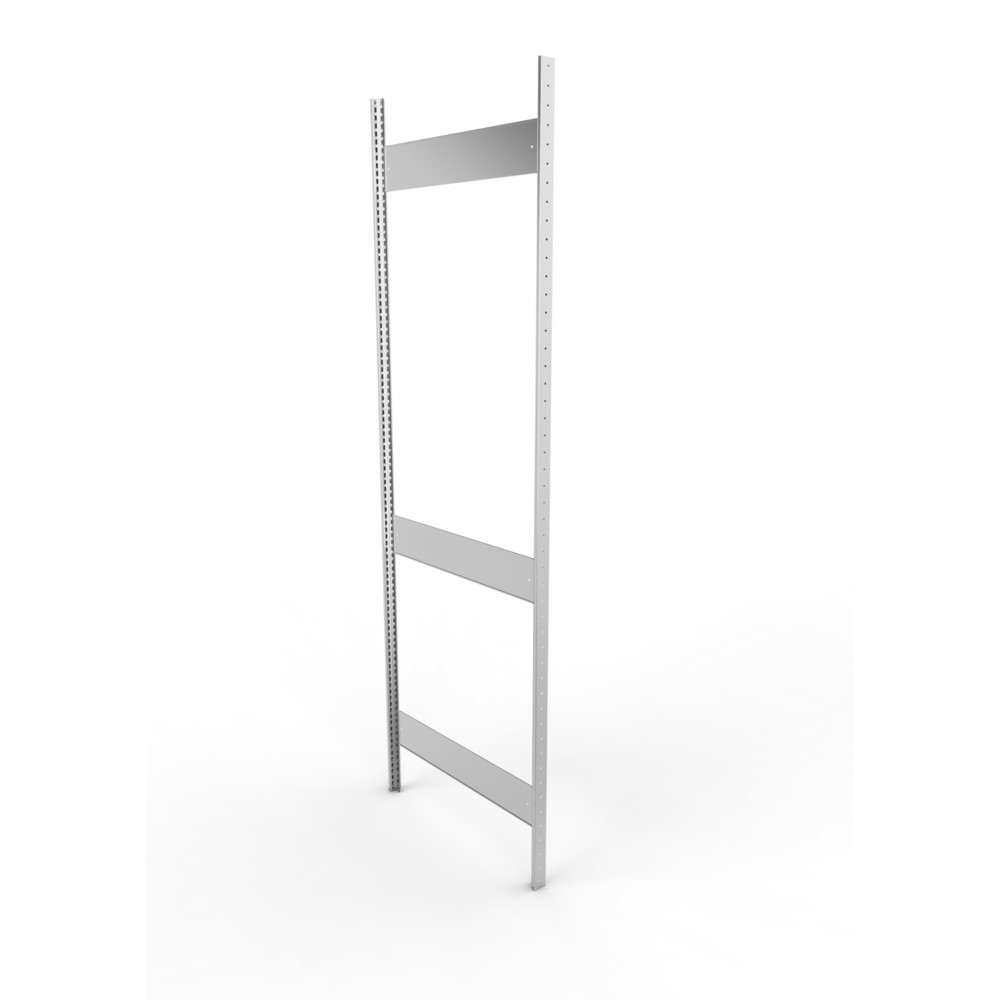 Product afbeelding: Staanderframe voor legbordstelling META, geclincht, 2 tussenruimten, hxb 2.500 x 800 mm, verzinkt