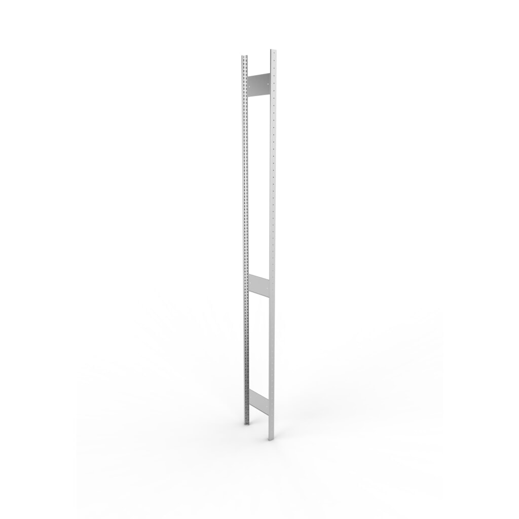 Staanderframe voor legbordstelling META, geclincht, 2 tussenruimten, hxb 3.000 x 300 mm, verzinkt Product afbeelding: Staanderframe voor legbordstelling META, geclincht, 2 tussenruimten, hxb 3.000 x 300 mm, verzinkt