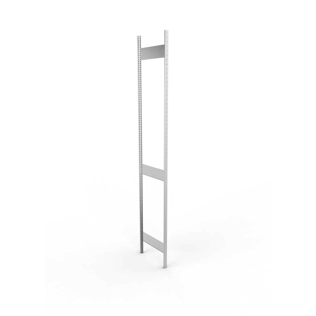 Staanderframe voor legbordstelling META, geclincht, 2 tussenruimten, hxb 3.000 x 500 mm, verzinkt Product afbeelding: Staanderframe voor legbordstelling META, geclincht, 2 tussenruimten, hxb 3.000 x 500 mm, verzinkt
