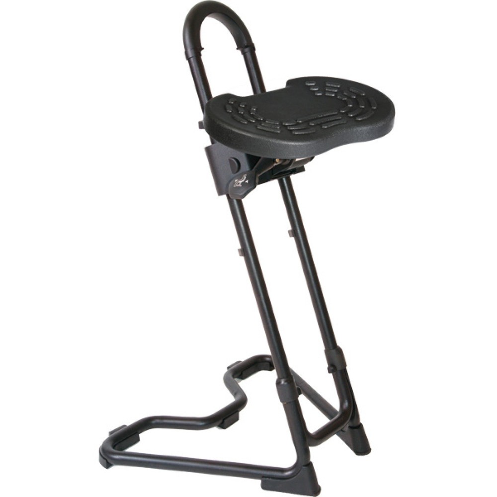 Product afbeelding: Stahulp met wielen, kantelbare PU-zitting, zithoogte 610-860 mm, vloerglijders, standaard