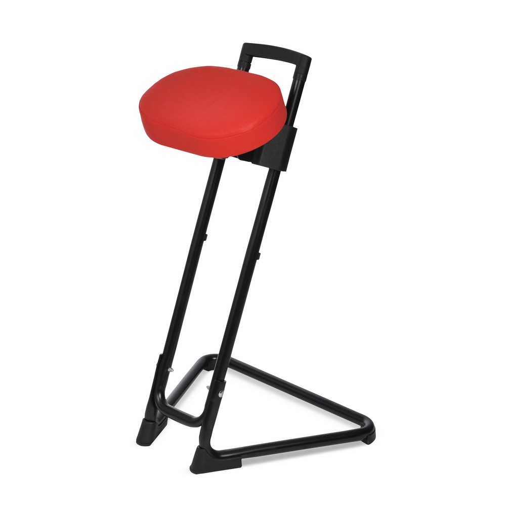Productafbeelding nr. 2: Stahulp, draai- en kantelbare zitting uit kunstleer, zithoogte 600-850 mm, vuurrood/zwart