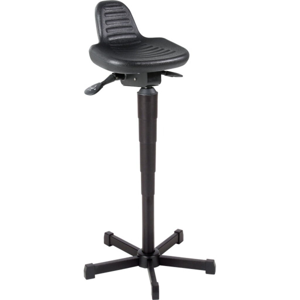 Product afbeelding: Stahulp, draai- en kantelbare PU-zitting, zithoogte 620-890 mm, stalen onderstel, korte rugleuning