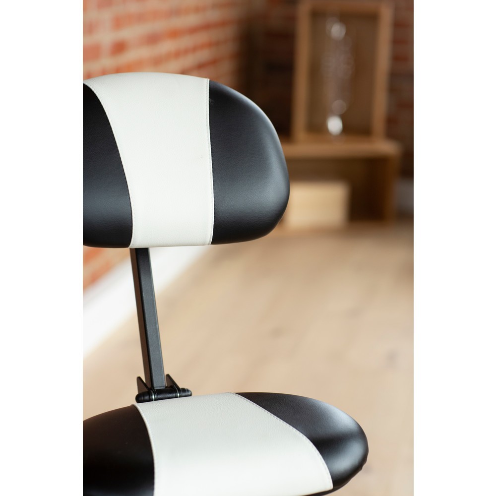 Productafbeelding nr. 2: Stahulp met rugleuning, klapbaar, zithoogte 540-900 mm, kunstleer, met klimhulp, zwart-wit