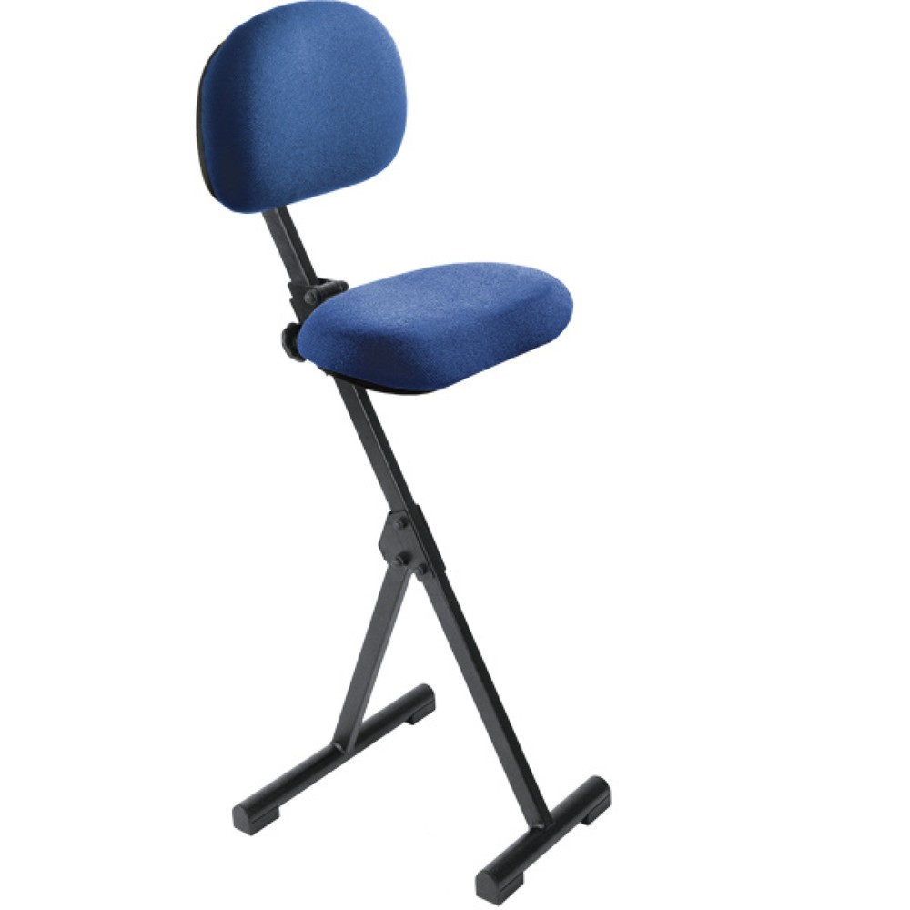 Product afbeelding: Stahulp met rugleuning, klapbaar, zithoogte 540-900 mm, blauw