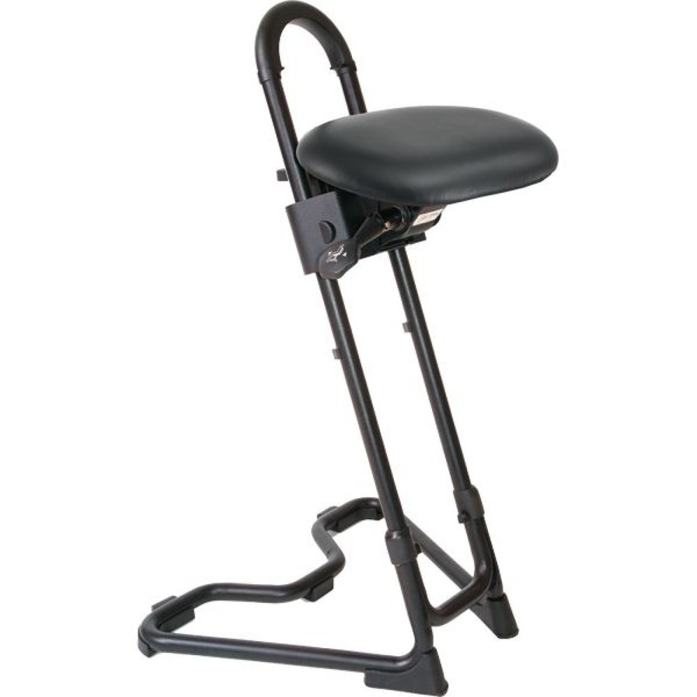 Product afbeelding: Stahulp met wielen, kantelbare zitting van kunstleer, zithoogte 615-860 mm