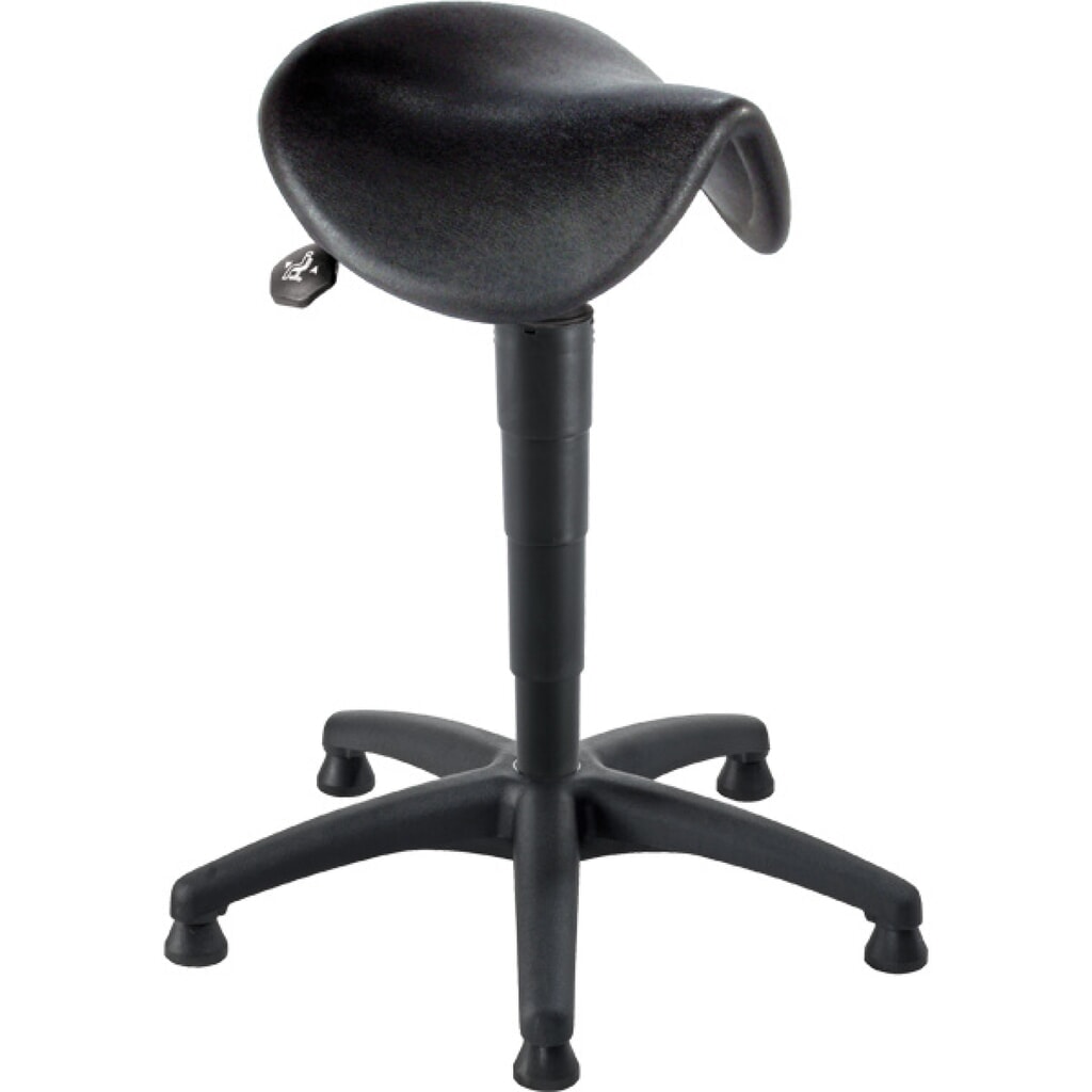 Stahulp, kantelbare zadelzitting, zithoogte 600-860 mm, vloerglijders Product afbeelding: Stahulp, kantelbare zadelzitting, zithoogte 600-860 mm, vloerglijders