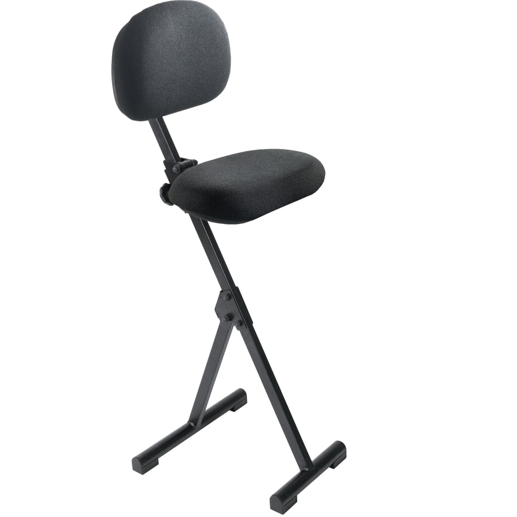 Stahulp meychair, klapbaar, zithoogte 540-900 mm, vloerglijders, zwart Product afbeelding: Stahulp meychair, klapbaar, zithoogte 540-900 mm, vloerglijders, zwart