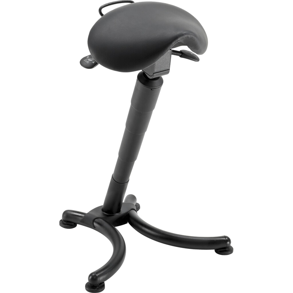Stahulp meychair, zadelzitting van kunstleer, zithoogte 660-870 mm, vloerglijders Product afbeelding: Stahulp meychair, zadelzitting van kunstleer, zithoogte 660-870 mm, vloerglijders