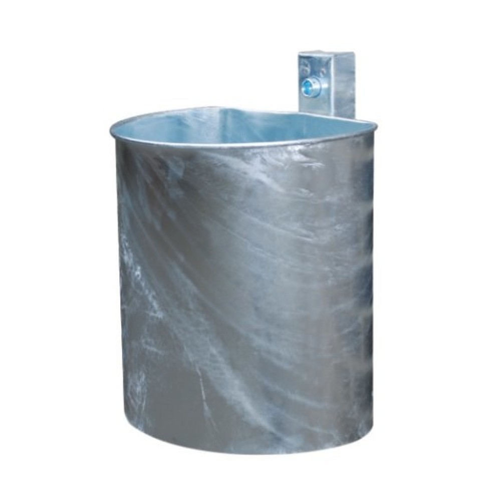 Product afbeelding: RENNER Stalen afvalbak, 20 liter, halfrond, wandmontage, niet-geperforeerd