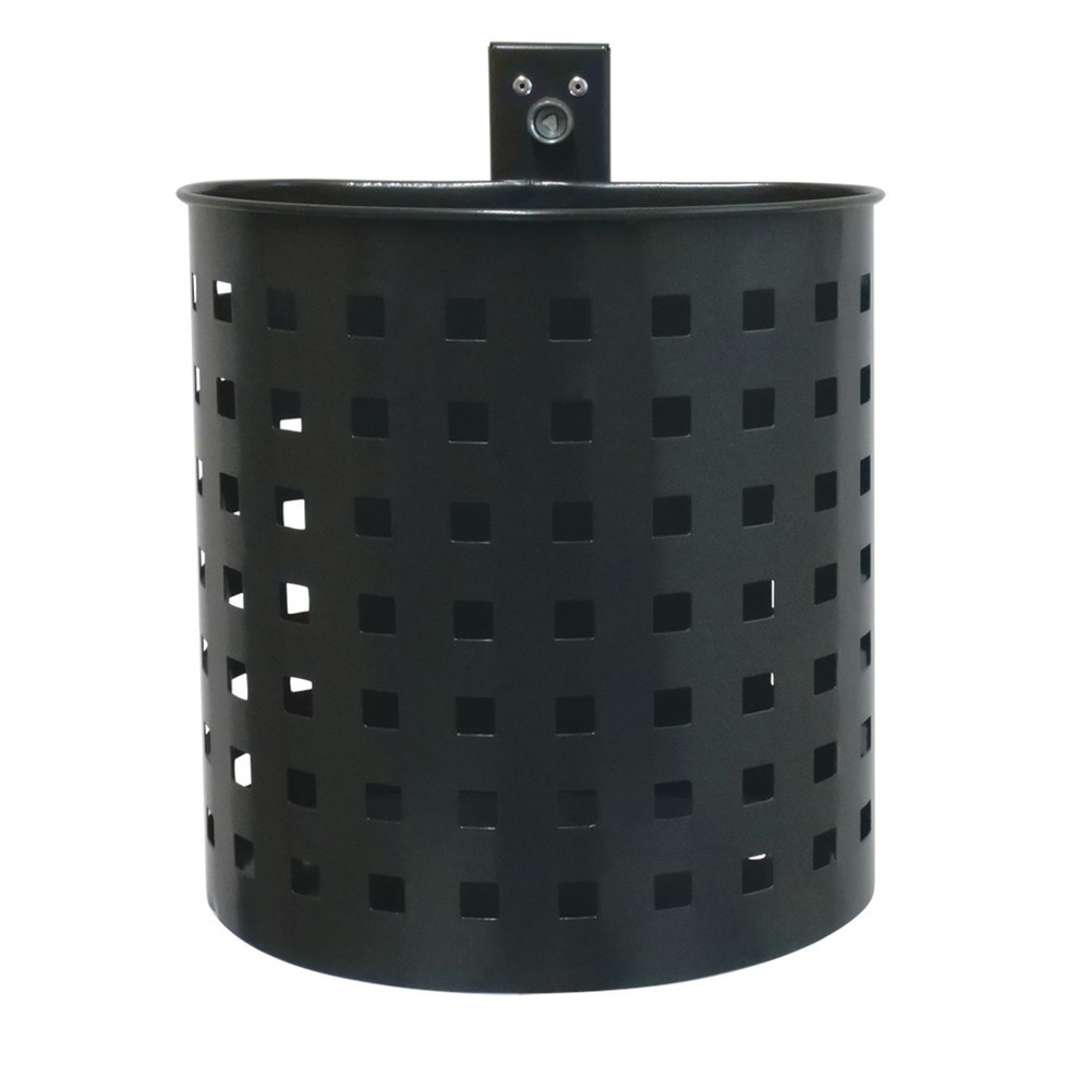 Product afbeelding: RENNER Stalen afvalbak, 20 liter, halfrond, wandmontage, geperforeerd, met poedercoating, DB 703 anthraciet-ijzerglimmer