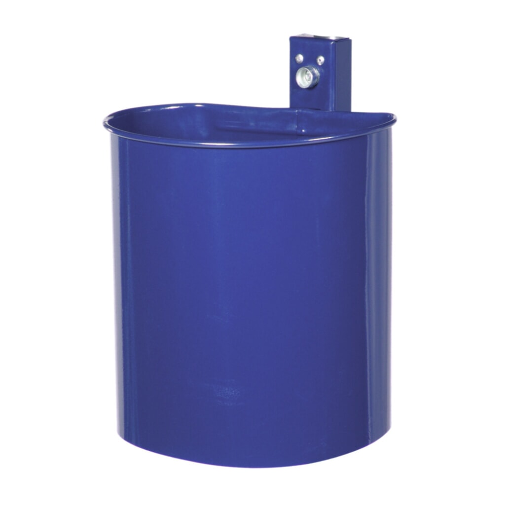 RENNER Stalen afvalbak, 20 liter, halfrond, wandmontage, niet-geperforeerd, met poedercoating, kobaltblauw Product afbeelding: RENNER Stalen afvalbak, 20 liter, halfrond, wandmontage, niet-geperforeerd, met poedercoating, kobaltblauw