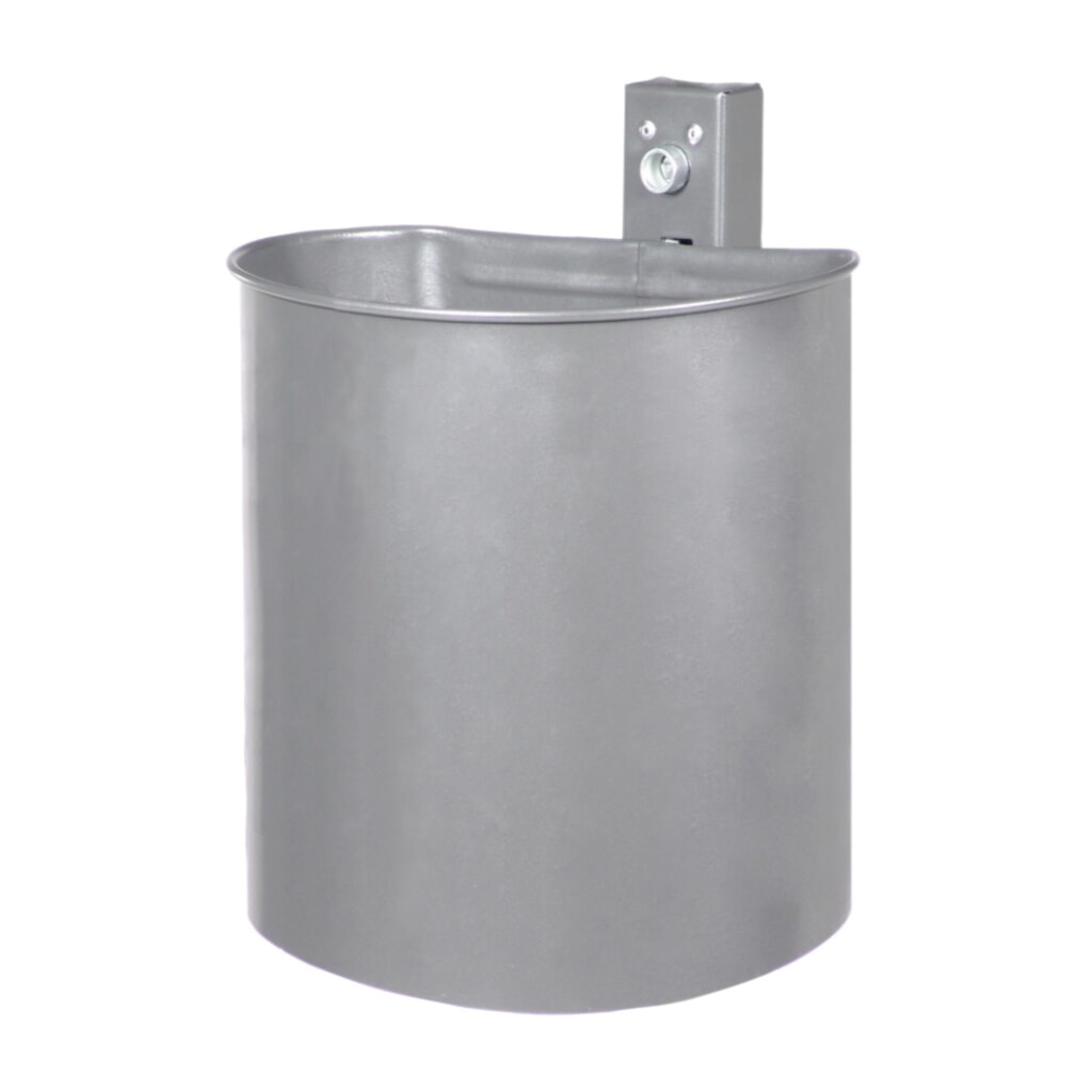 Stalen afvalbak, 20 liter, halfrond, wandmontage, niet-geperforeerd, met poedercoating
